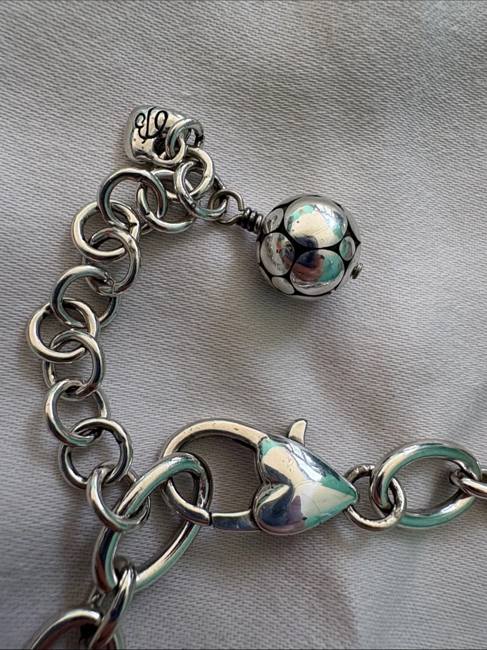 Brighton Silver Necklace with Turquoise Inlay and Crystal Links